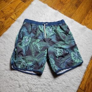 Fair Harbor Swim Trunks Shorts Men's XL Palm Leaves Lined Pockets